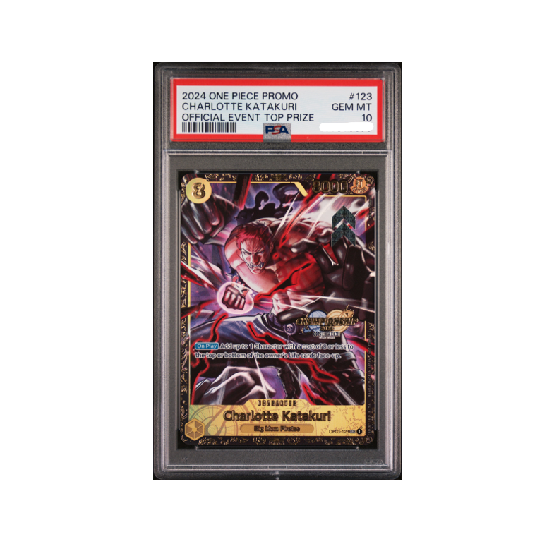 One-Piece-Charlotte-Katakuri-PSA-10-Event-Top-16-Prize-Promo.png One Piece Charlotte Katakuri PSA 10 – Event Top 16 Prize Promo - Image 1