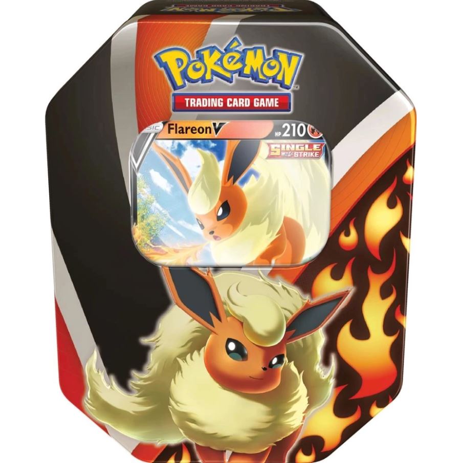 Pokemon-Fall-Tin-2021-Flareon-V.jpg Pokemon Fall Tin 2021 – Flareon V - Image 1