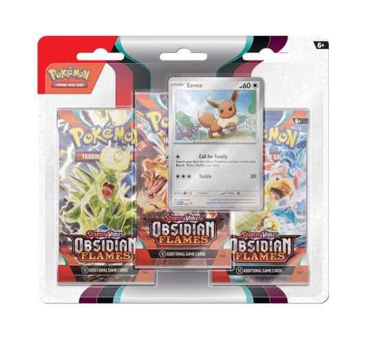 Pokemon-Obsidian-Flames-3-Pack-Blister-Eevee.jpg Pokemon Obsidian Flames 3-Pack Blister – Eevee - Image 1