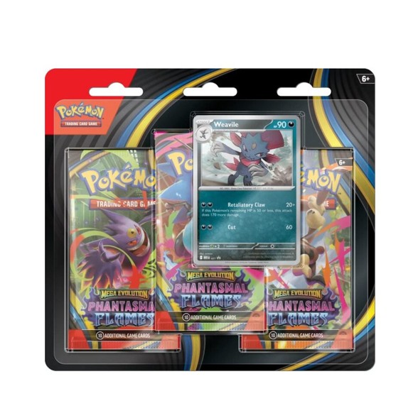 Pokemon-Phantasmal-Flames-3-Pack-Blister-Weavile.jpg Pokemon Phantasmal Flames 3-Pack Blister – Weavile - Image 1