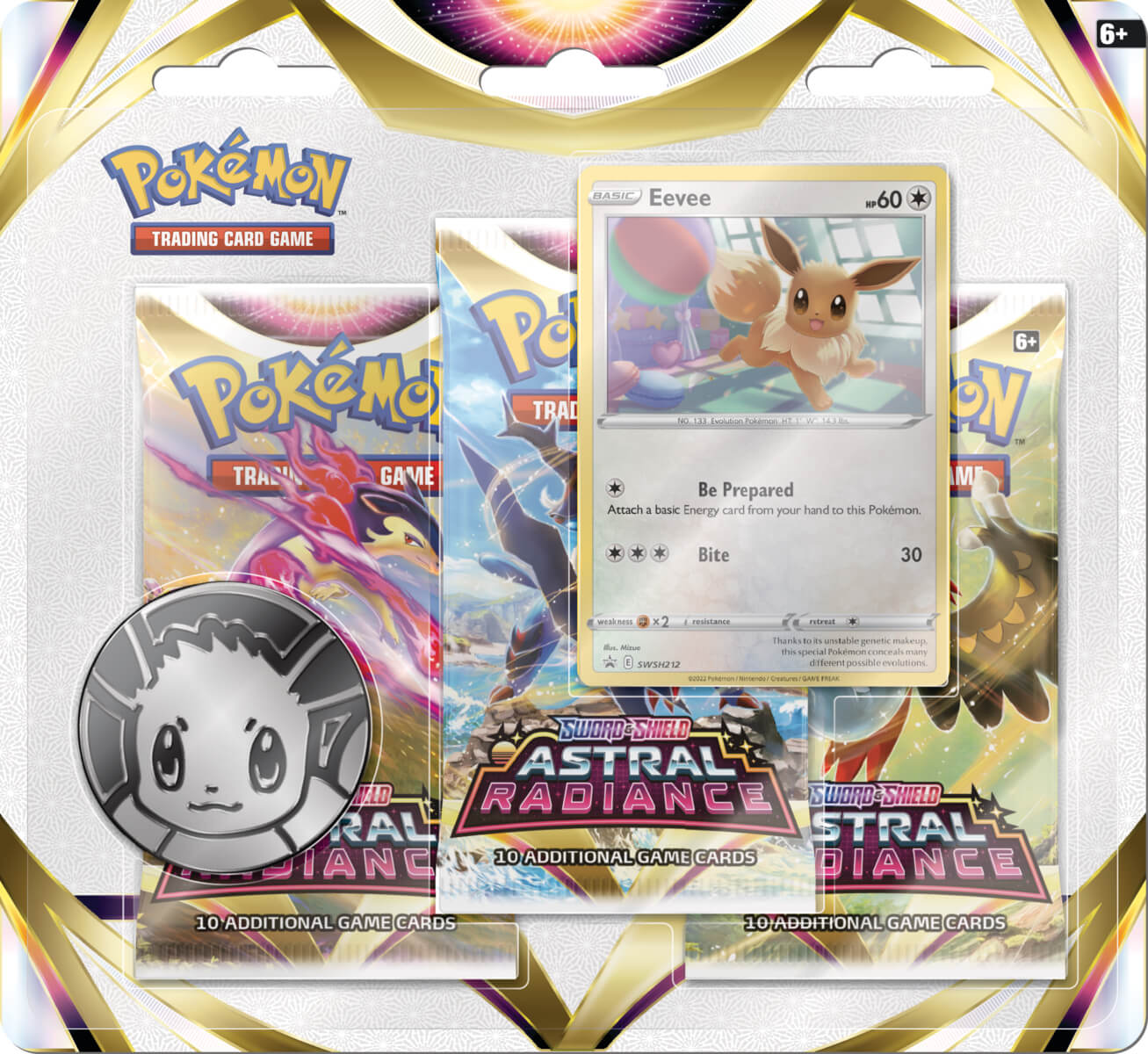 Pokemon Astral Radiance Eevee 3-Pack Blister - Image 1